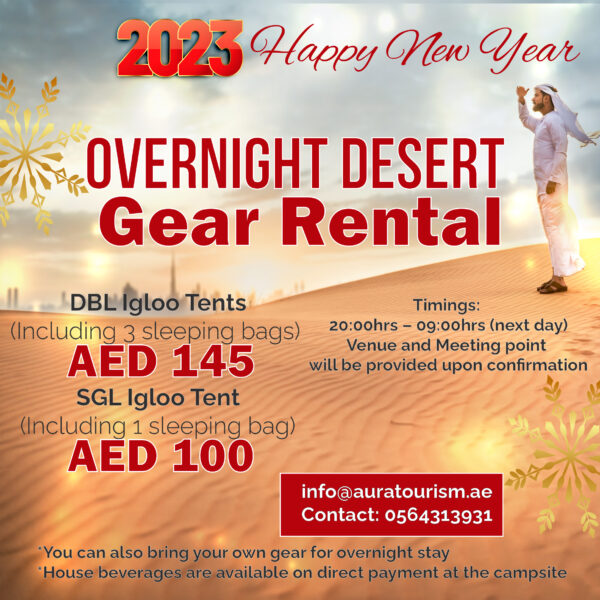 NEW YEARS EVE OVERNIGHT GEAR RENTAL DUBAI